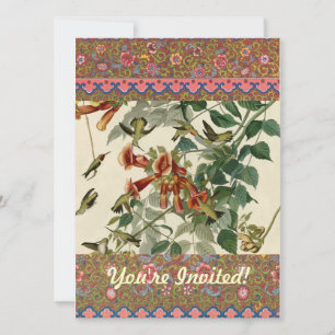 Hummingbird Ruby Throated Audubon Invitation