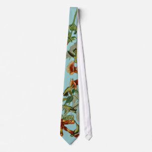 Hummingbird Ruby Throated Audubon Tie