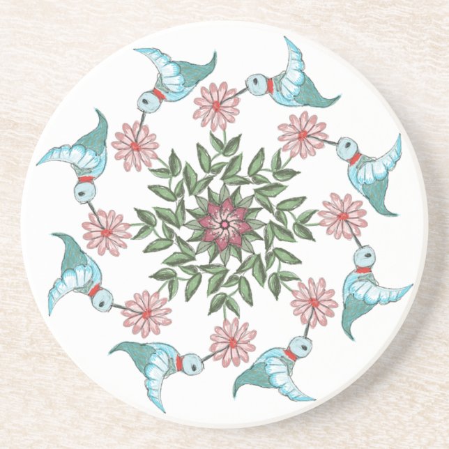 Hummingbird sandstone coaster (Front)
