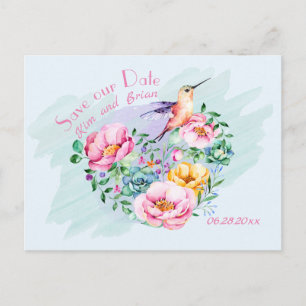 Hummingbird Save Our Date Postcard