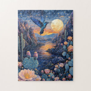Hummingbird Scenic Southwestern Night Jigsaw Puzzle