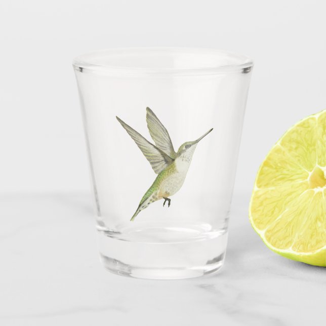 Hummingbird Shot Glass (Front)