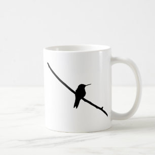 Hummingbird Silhouette Black on White Coffee Mug