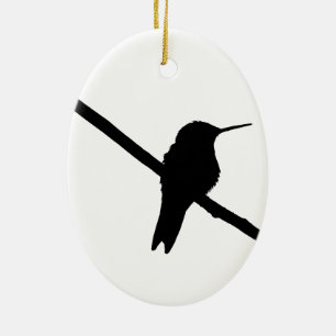 Hummingbird Silhouette Ceramic Ornament