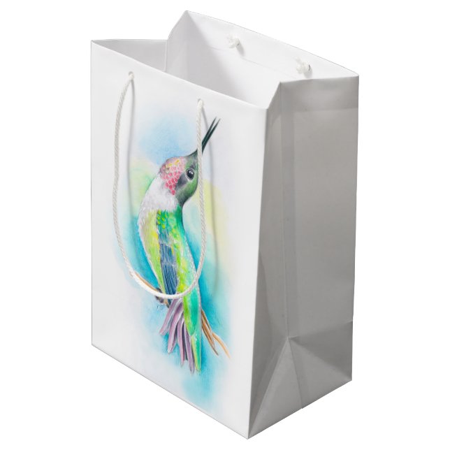 Hummingbird Singing Medium Gift Bag (Back Angled)