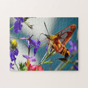Hummingbird Sphinx Moth Butterfly. Jigsaw Puzzle