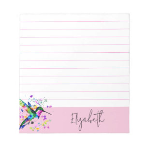 Hummingbird splatter personalised notepad