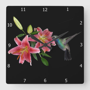 HUMMINGBIRD SQUARE WALL CLOCK