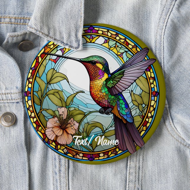 Hummingbird Stain Glass Design Pin  (In Situ)