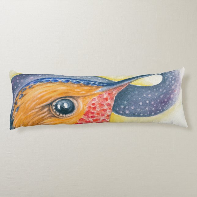 Hummingbird Stars Galaxy Watercolor Body Cushion (Back)