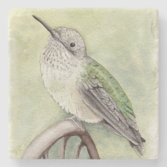 Hummingbird Stone Coaster (Front)
