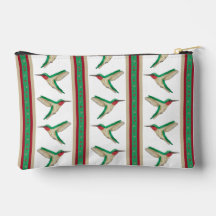 Hummingbird Stripe Zipper Pouch
