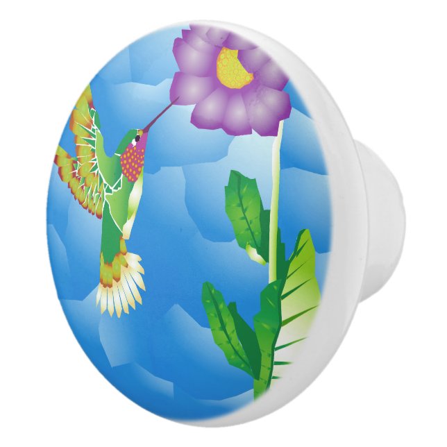 Hummingbird:  Stylised Ceramic Knob (Right)