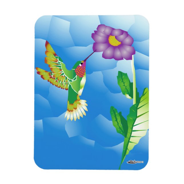 Hummingbird:  Stylised Magnet (Vertical)
