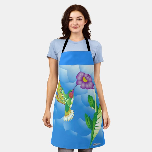 Hummingbird:  Stylized Apron (Worn)
