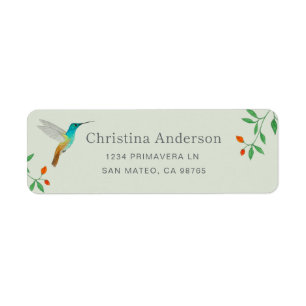 Hummingbird Summer Address Return Address Label