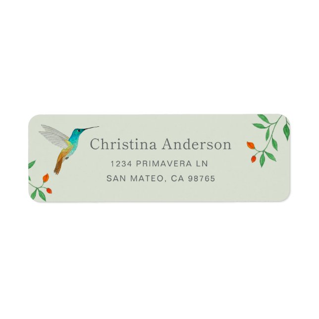 Hummingbird Summer  Address Return Address Label (Front)