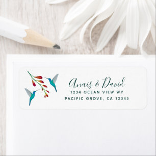 Hummingbird Summer Wedding  return address Label