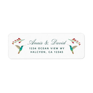 Hummingbird Summer Wedding  return address Label