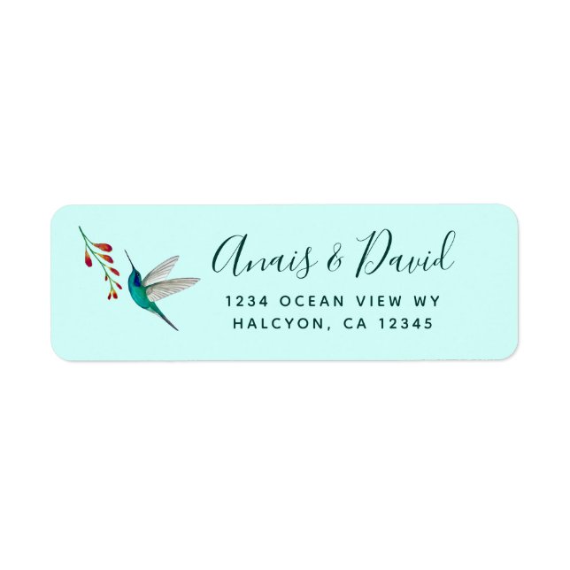 Hummingbird Summer Wedding  return address Label (Front)