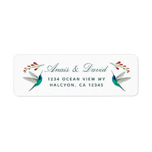 Hummingbird Summer Wedding  return address Label
