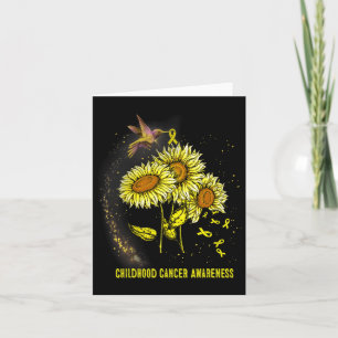Hummingbird Sunflower Childhood Cancer Awareness Card