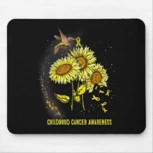 Hummingbird Sunflower Childhood Cancer Awareness Mouse Pad
