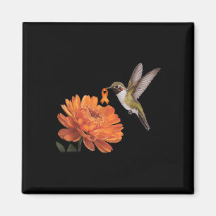 Hummingbird Sunflower Daisy Orange Ribbon Leukaemi Magnet