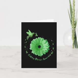 Hummingbird Sunflower Green Ribbon Kidney Disease Card