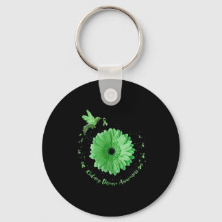 Hummingbird Sunflower Green Ribbon Kidney Disease Key Ring
