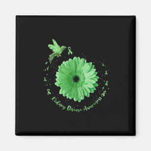 Hummingbird Sunflower Green Ribbon Kidney Disease Magnet