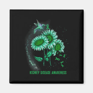 Hummingbird Sunflower Kidney Disease Awareness Magnet