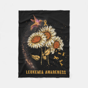 Hummingbird Sunflower Leukaemia Awareness  Fleece Blanket