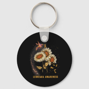 Hummingbird Sunflower Leukaemia Awareness Key Ring