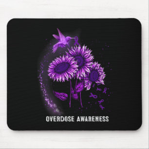 Hummingbird Sunflower Overdose Awareness  Mouse Pad