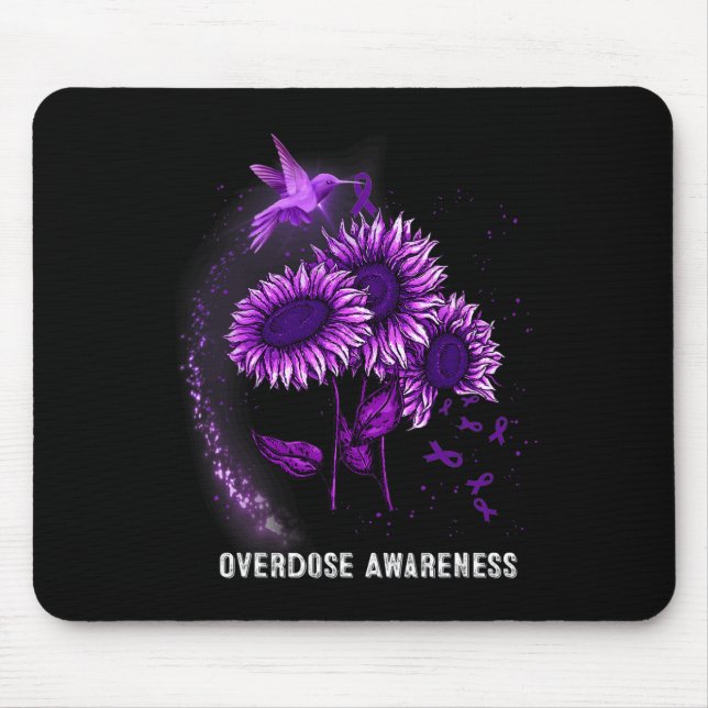 Hummingbird Sunflower Overdose Awareness  Mouse Pad (Front)