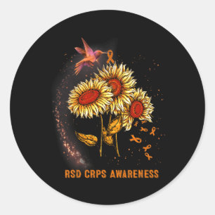 Hummingbird Sunflower Rsd Crps Awareness Classic Round Sticker