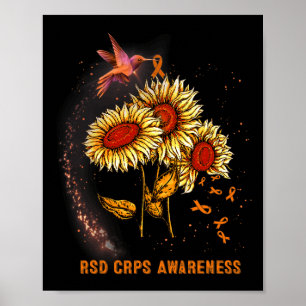 Hummingbird Sunflower Rsd Crps Awareness Poster