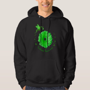 Hummingbird Sunflower Scoliosis Awareness Green Ri Hoodie