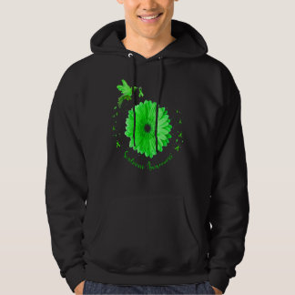 Hummingbird Sunflower Scoliosis Awareness Green Ri Hoodie