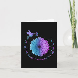 Hummingbird Sunflower Suicide Prevention Awareness Card