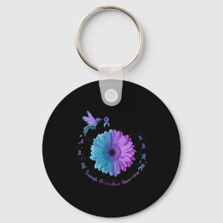 Hummingbird Sunflower Suicide Prevention Awareness Key Ring