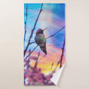 HUMMINGBIRD SUNRISE GLORY BATH TOWEL