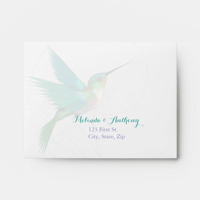 Hummingbird Swirl RSVP Envelope (A2) (Front)