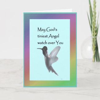 Hummingbird Sympathy Card-God's tiniest Angel Card