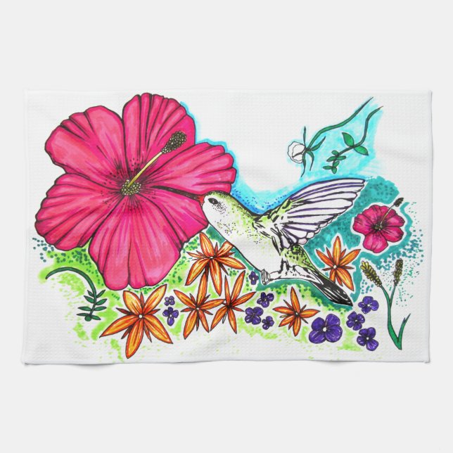 Hummingbird Tea Towel (Horizontal)