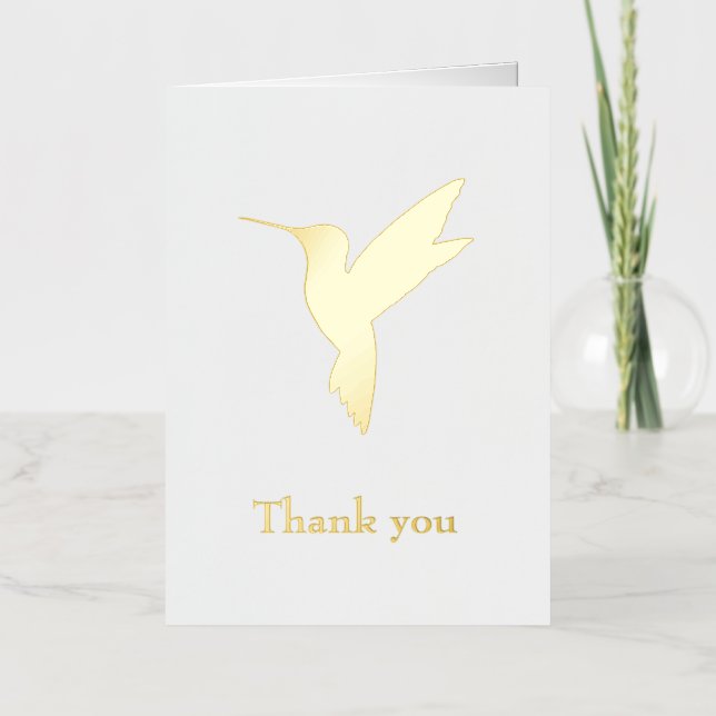 Hummingbird Thank you Foil Greeting Card (Front)