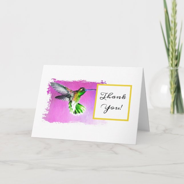 Hummingbird Thank You Note Card (Front)
