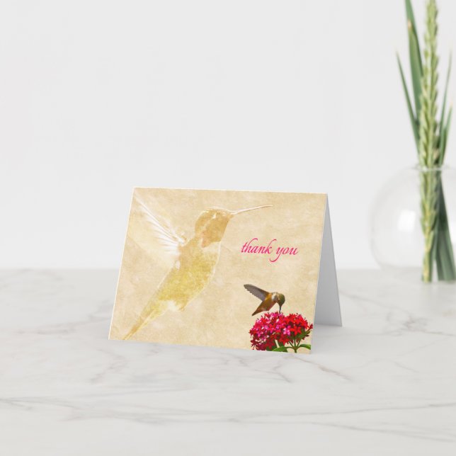 Hummingbird, thank you - Note Card (Front)