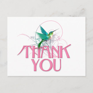 Hummingbird Thank You Postcard